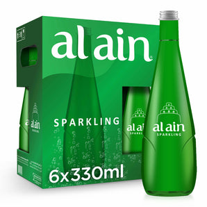 Al Ain Sparkling Water Glass Bottle 330ml Pack of 6