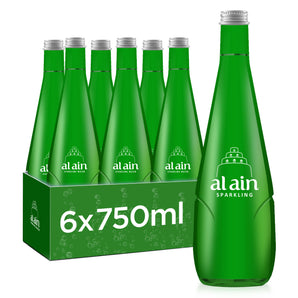 Al Ain Sparkling Water Glass Bottle 750ml Pack of 6